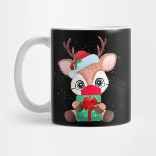 Christmas 2020 Cute Reindeer Face Mask Santa Hat Quarantine Mug